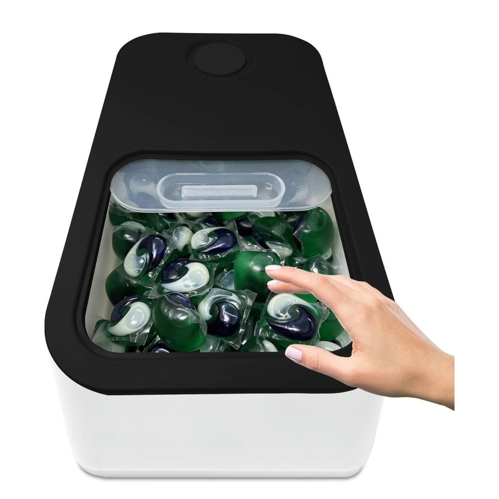 Large Laundry Pods Container with Sliding Lid, 15" x 8.7" x 4.5" Airtight Organi